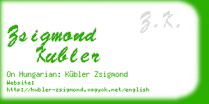 zsigmond kubler business card