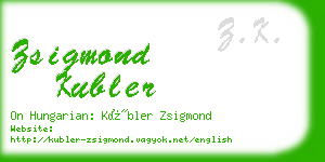 zsigmond kubler business card